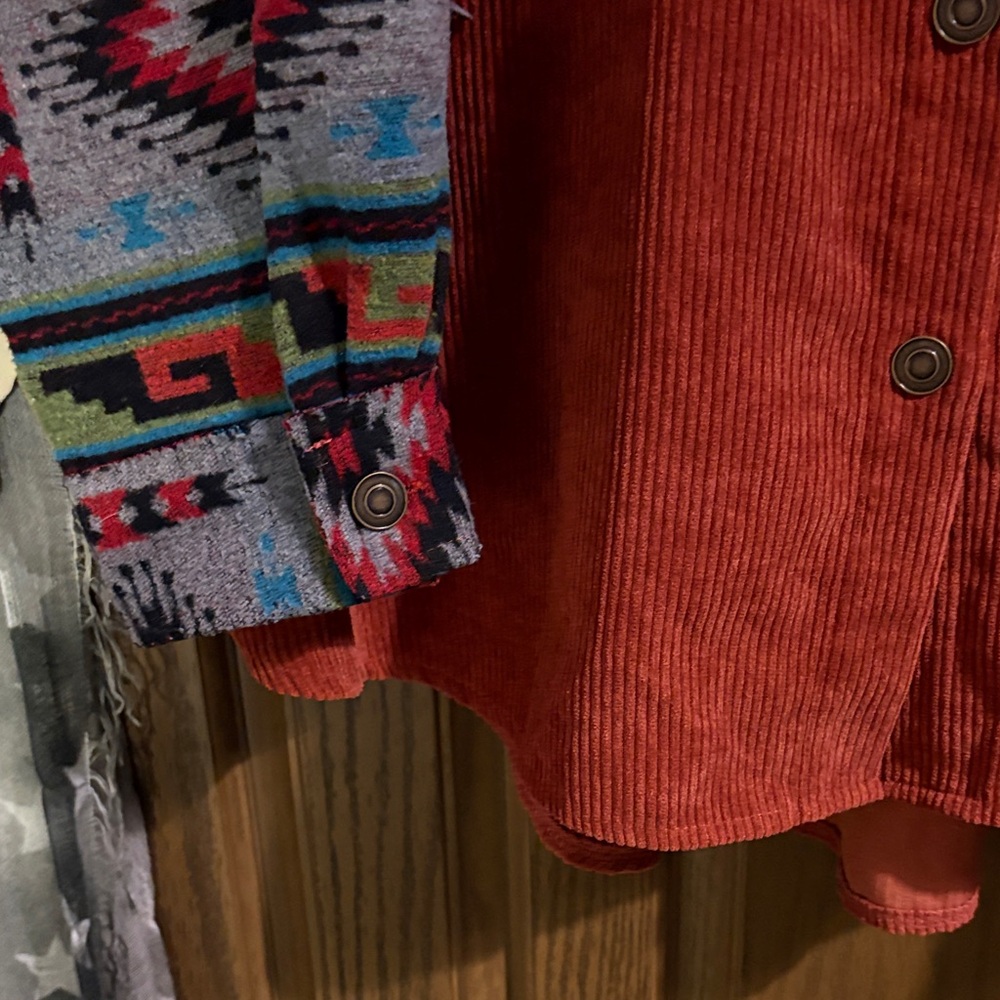 Rust Corduroy Button Down Shacket - image 6